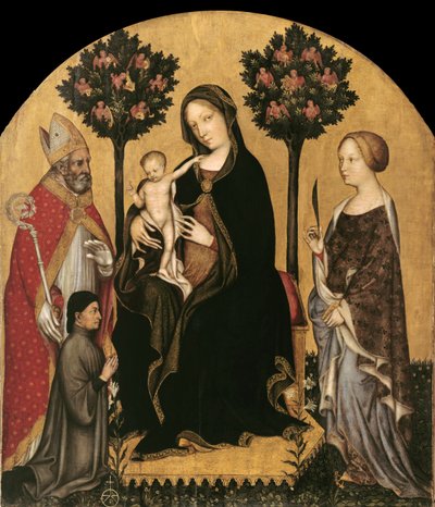 Mary Enthroned with the Child, Saints and a Donor by Gentile da Fabriano